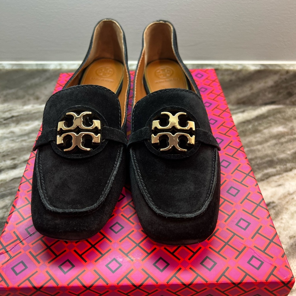 Tory Burch Metal Miller Suede Loafer Size 8.5